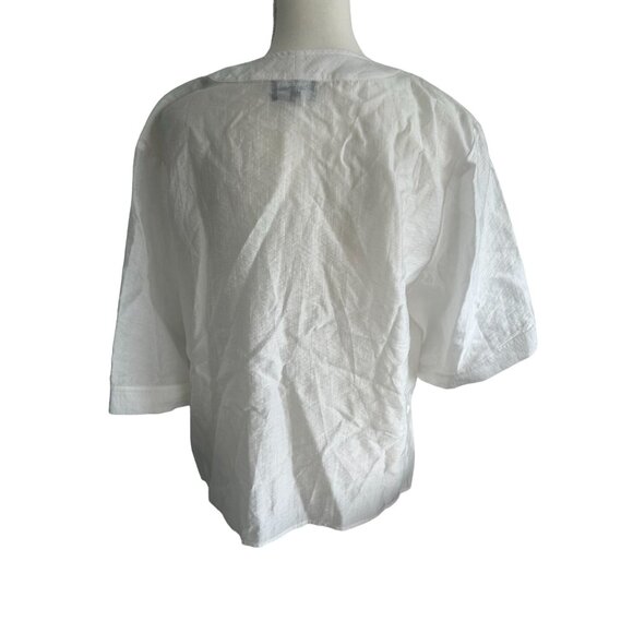 EMPORIO ARMANI White Lightweight Short Sleeve Blouse Size Italian 48 - Picture 5 of 5